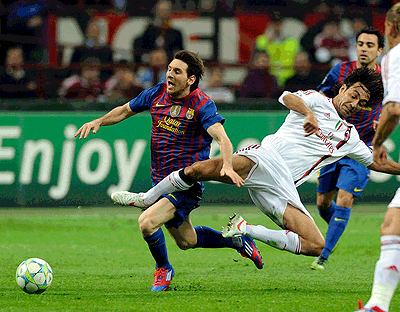 Barcelona beat AC Milan 3-1 on aggregate in last seasonu2019s quarterfinals. Net photo.