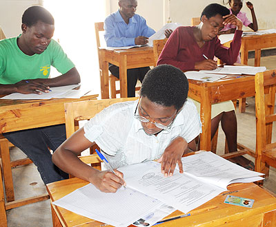 Student teachers during the examinations last year.  The New Times/ File.