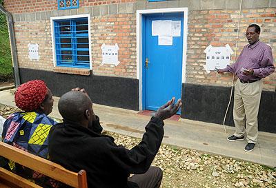 Eye patients undergoing vison testing. The New Times / J. Mbanda
