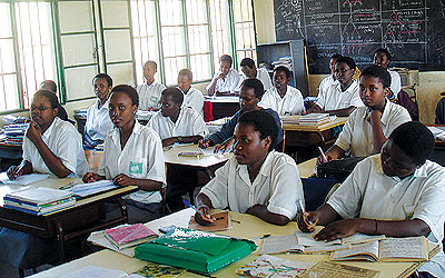 Students in a classroom:  It is important for Rwanda Education Board to investigate leaking exams as well.The New Times / File. 