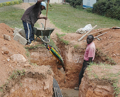 So far, $96 million has been spent on the fibre optic project countrywide. The New Times/ File. 