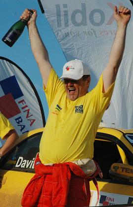 Giancarlo Davite celebrates afterning winning a previous local event.  Saturday Sport / File.