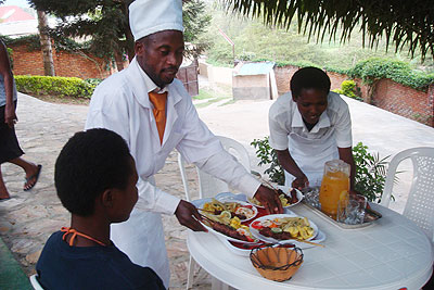   Guest being served at Eden Guest House. The New Times/Moses Opobo