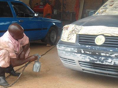 Callixte Kabanda at work. The Sunday Times / Grace Mugoya.