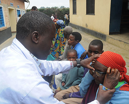 Patients being screened for optical problems. The New Times / John Mbanda.