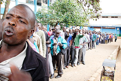 Kenyans queued for hours to vote, now they are counting days for results.  The New Times/ Net.