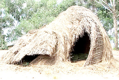 An old traditional hut slugs atop the Makwaza hill in Gisagara.  The New Times/ JP Bucyensenge.