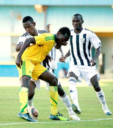 Michelle Rusheshangoga (left), seen here in action against AS Kigali in a previous league match, is doubtful for APR's clash with Rayon on Saturday. Times Sport / File.
