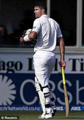 England batsman Kevin Pietersen went for a golden duck. Net photo.