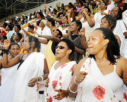 Celebrants at the International Womenu2019s Day in the past event at Amahoro Stadium, Kigali. The New Times/ File.
