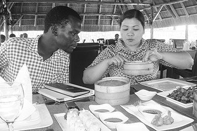SO THIS IS IT? The writer canu2019t wait to taste Asian food. All photos The New Times/Moses Opobo
