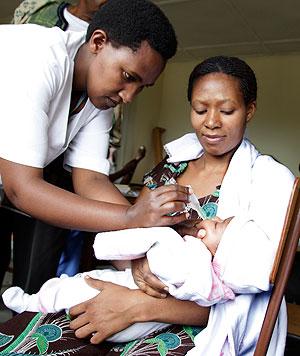 A mother taking part in the immunasation drive. Sunday Times / File.