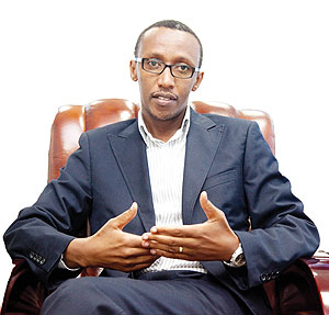 Franu00e7ois Ru00e9gis Gatarayiha during the interview. The New Times/Timothy  Kisambira.
