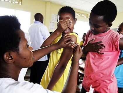 A medical practioner takes part  in a vaccination drive last year. Rwanda will be the first African country to roll out the measles and rubella vaccine countrywide, starting today.   T....