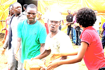 Youth in Rubavu participate in the outreach activities last weekend.  The New Times/ Courtesy.