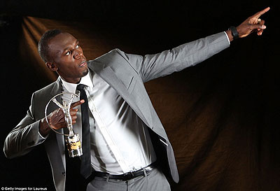 Usain Bolt was crowned World Sportsman of the Year.   