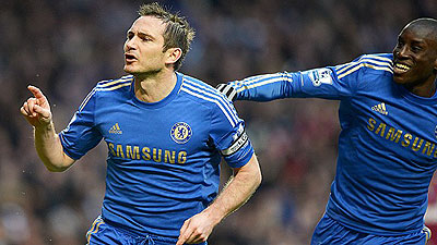 Lampard finally reached his double century for the Blues after a month stuck on 199 with a first half header against his former club. Net photo