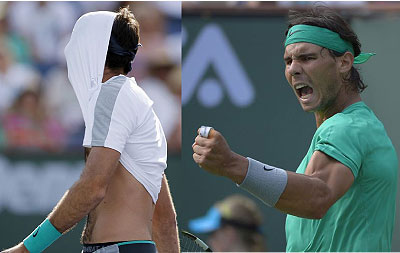 Despite beating Andy Murray and Novak Djokovic to get to the final, Juan Martin Del Potro (pictured) could not beat Nadal (right). Net photo.