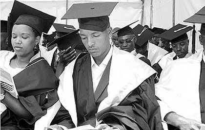Graduands during a past ceremony. The government intends to revamp the studentsu2019 loan scheme.  The New Times / File