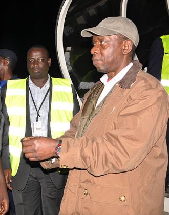 Bandora on arrival at Kigali international airport after he was extradited from Norway; Human rights watch has repeatedly opposed the extraditions.  The New Times, File.