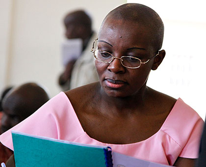 Ingabire during one of her court sessions last year. The New Times/Timothy Kisambira. 