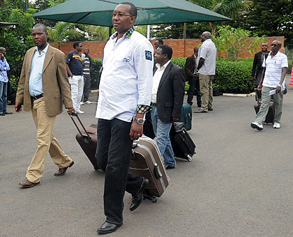 Local leaders heading for the National Retreat last year. The New Times/John Mbanda.
