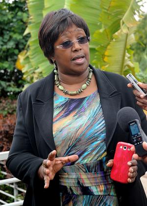 Dr Binagwaho talks to journalists in Kigali yesterday.  The New Times/ J. Mbanda.