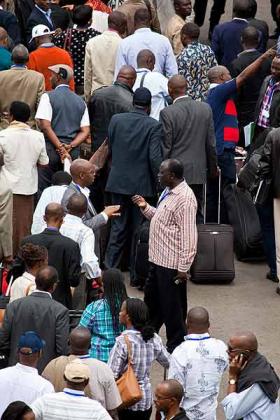 Some of the participants  at the annual national retreat arrive for the event that began on Thursday.  The New Times / Courtesy. 