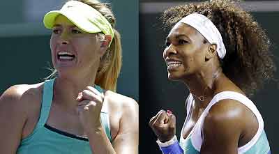 Despite Sharapovau2019s (Top) good form, Williams (bottom) will start as clear favourite in Saturday's final. Net photo.