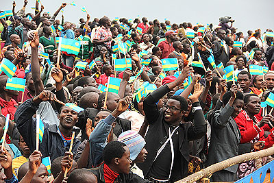 t Nyamagabe residents welcome President Kagame during his visit to the district in February.  The NewTimes / courtesy. 