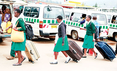 Students returning from school for holidays. Education Times/ Timothy Kisambira