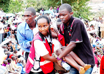 A trauma case at a past Genocide commemoration. The NewTimes / File.