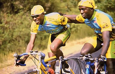 RISING FROM ASHES: Adrien Niyonshuti (left) and Jean de Dieu Rafiki (right) play a key role in the film. Net photo.