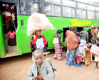 Returnees at Gatuna border post last year. African ministers for refugee affairs will meet in Johannesburg over refugee status. The New Times/ Timothy Kisambira.