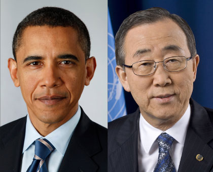 US President Barack Obama and UN  Secretary-General Ban Ki-moon. Net photo