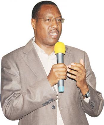  Sports and Culture minister Protais Mitali  speaking at the movie screening.