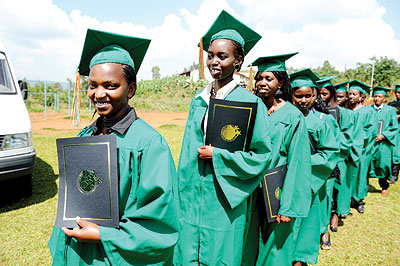 Students at Agahozo Shalom village during their graduation in January. 