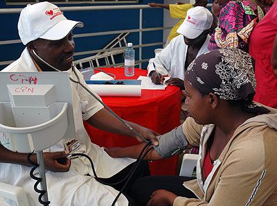 Rwandans have been advised  to go for high blood pressure checkups at least twice a year. The New Times/ File. 