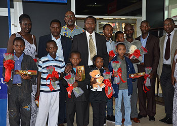 The patients and their parents upon arrival from India. The New Times/Timothy Kisambira.