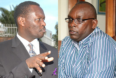 Robert Bayigamba (L) is standing unopposed as RNOC boss. Right: Outgoing president Brig. Gen.Charles Rudakubana. Saturday Sport/T. Kisambira.