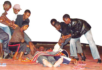 One of the scenes in the play.  The New Times / Jean Pierre Bucyensenge.