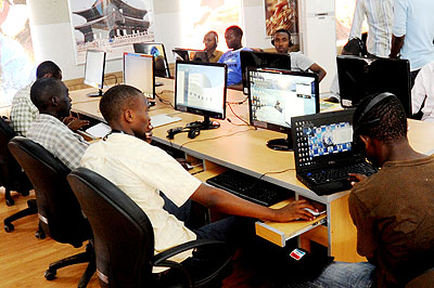 Students use the Internet in a computer lab. The ICT Bill seeks to boost the countryu2019s efforts to compete in information technology globally.   The New Times/ John Mbanda.