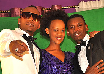 Dream Boys pose for a photo with Knowless. The New Times/Courtesy.