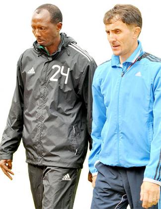 Micho (right) has been replaced by his right-hand man Eric Nshimiyimana (left) on a temporary basis.  Rwanda's national team captain Olivier Karekezi says sacking the coach will not so....