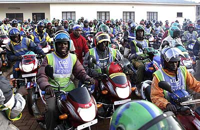 Moto cyclists during a past meeting.  Some of their colleagues are  are wanted over various offences. The New Times/ File.