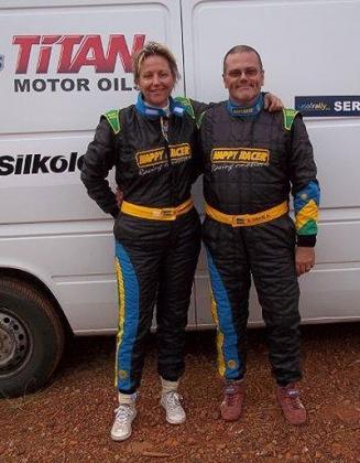 Davite and Sylvia ahead of the Sasol rally. The New Times / Timothy Kisambira.