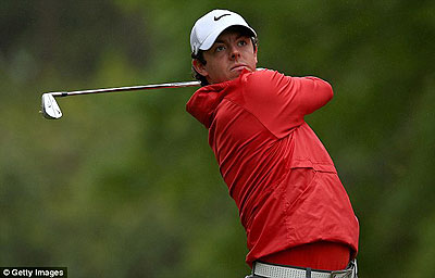 Rory McIlroy watches his drive from the tee in North Carolina. Net photo