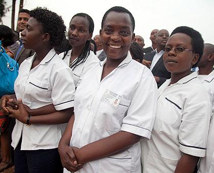 Students from Byumba school of Nursing and midwifery. Rwandan Schools of Nursing and Midwifery train an estimated 250 midwives annually. The Sunday Times / T. Kisambira.