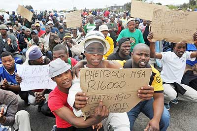 The Marikana massacre in late 2012 drew comparisons with apartheid era police brutality. Net photo.