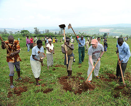 Residents of Masaka participate in Umuganda last month.   The New Times/ Timothy Kisambira.